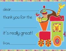 Safari Train Kids Fill-In Thank You Cards