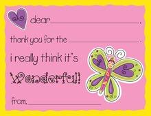 Fluttering Butterfly Kids Fill-In Thank You Cards