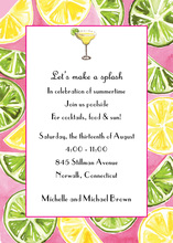 Fresh Citrus Border Chalkboard Invitations