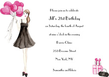 Pink Balloons Invitation