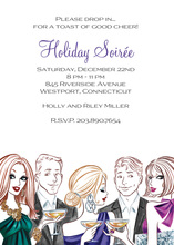 Festive Cheers Abstract Cocktail Invitations