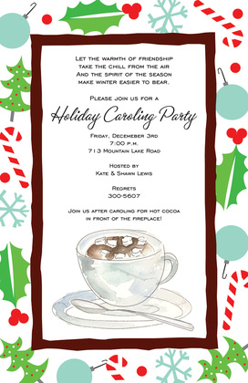 Modern Cocoa Holiday Invitations