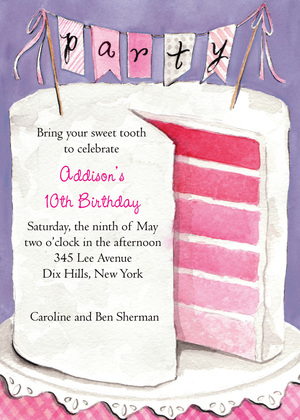 Colorful Party Cake Invitation