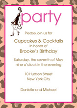 Stylich Chic Party Animal Border Invitations