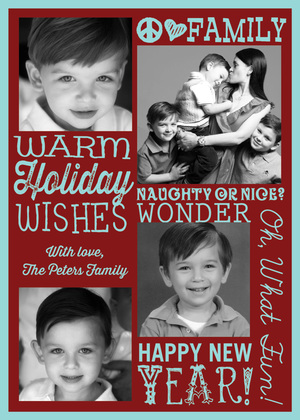 Warm Holiday Wishes Green Photo Cards