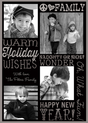 Warm Holiday Wishes Blue Photo Cards