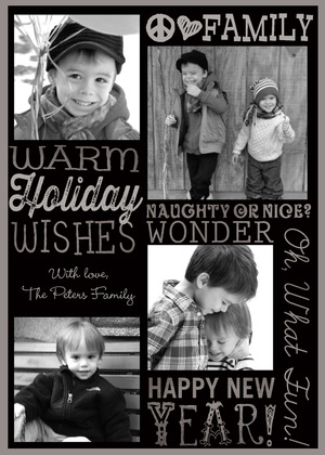 Warm Holiday Wishes Colorful Photo Cards