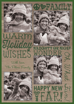 Warm Holiday Wishes Chalkboard Photo Cards