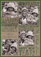 Warm Holiday Wishes Green Photo Cards