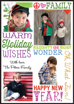 Warm Holiday Wishes Chalkboard Photo Cards