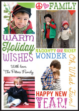 Warm Holiday Wishes Colorful Photo Cards