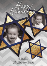 Happy Hanukkah Gilltery Gold Photo Cards