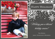 Grey Snowflake Photo Cards