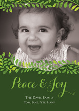 Peaceful Holiday Vines Green Photo Cards