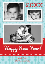 Ribbon New Year Photo Cards