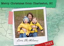 USA Holiday Green Photo Cards