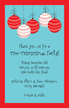 Red Striped Ornaments Bulbs Invitation