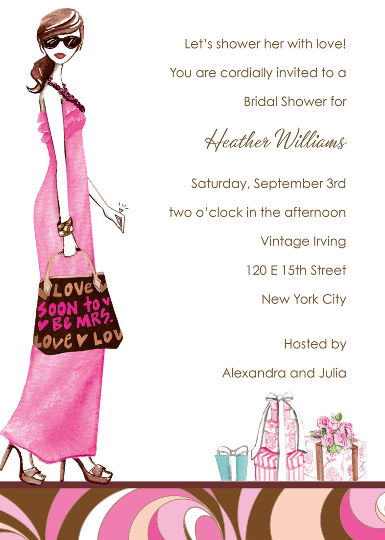 Swirl Chic Bride Shower Invitations