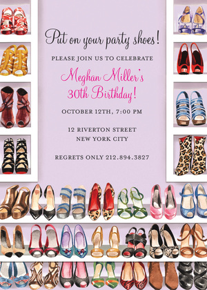 Stylish Shoe Closet Engagement Invitation