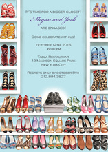 Stylish Shoe Closet Engagement Invitation