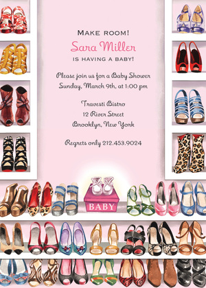 Stylish Shoe Closet Baby Boy Invitations