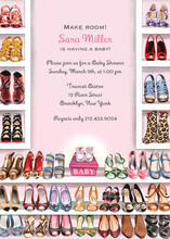 Stylish Shoe Closet Baby Shower Girl Invitations