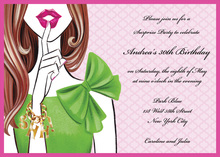 Stylish Surprise Brunette Girl Invitations