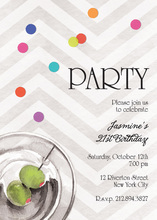 Monograms Olives Martinis Teal Polka Dots Invitation