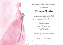 Subtle Pink Bride Shower Silhouette Bridal Invitations