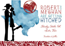 Silhouette Texas Couple Shower Invitations