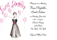 Simple Pink Sweet 16 Birthday Invitations