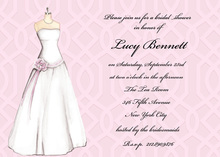 Wedding Dress Purple Bridal Shower Fill-in Invitations