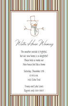 Stripe Snowman Invitations