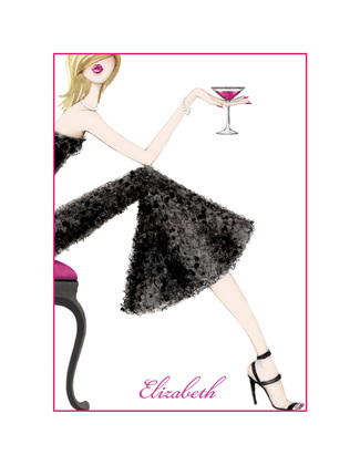 Cocktail Petite Girl Blonde Invitations