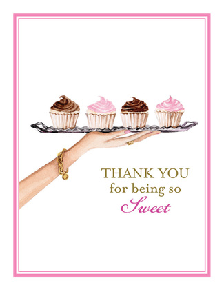 Sweet Four Cupcakes Dessert Tray Invitations