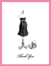 Expecting Dress Form Thank You Cards