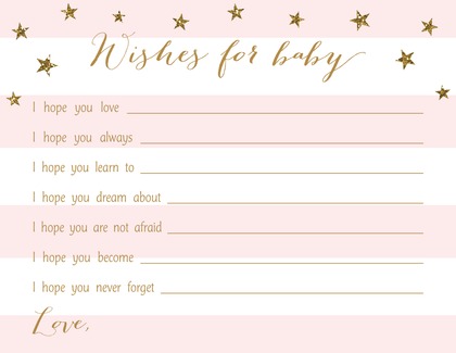 Pink Stripes Gold Glitter Twinkle Little Star Invites