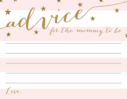 Pink Stripes Gold Glitter Twinkle Little Star Invites