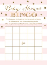 Gold Glitter Graphic Hearts Baby Bingo