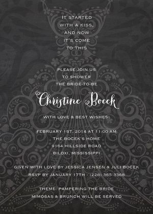 Scalloped Dress Blue Invitations