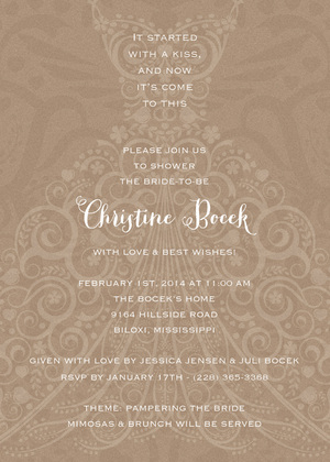 Scalloped Dress Blue Invitations