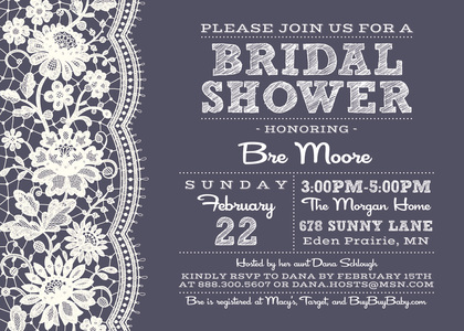 Rustic Wooden Lace Bridal Shower Invitation