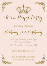 Chevrons Polka Dots Princess Party Banner Invitations