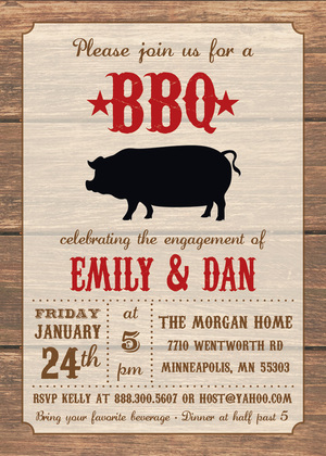 Translucent Wood BBQ Invitations