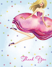 Bride With Confetti Blonde Girl Thank You Cards