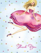 Bride With Confetti Blonde Girl Thank You Cards