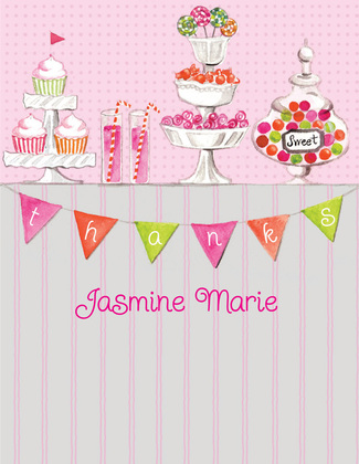 Candy Buffet Pink Birthday Party Invitations