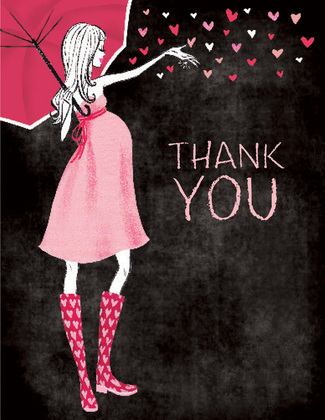 Stylish Shower Chalkboard Boy Thank You Cards