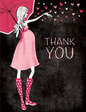 Stylish Shower Chalkboard Girl Thank You Cards