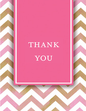 Chevron Pink Thank You Cards